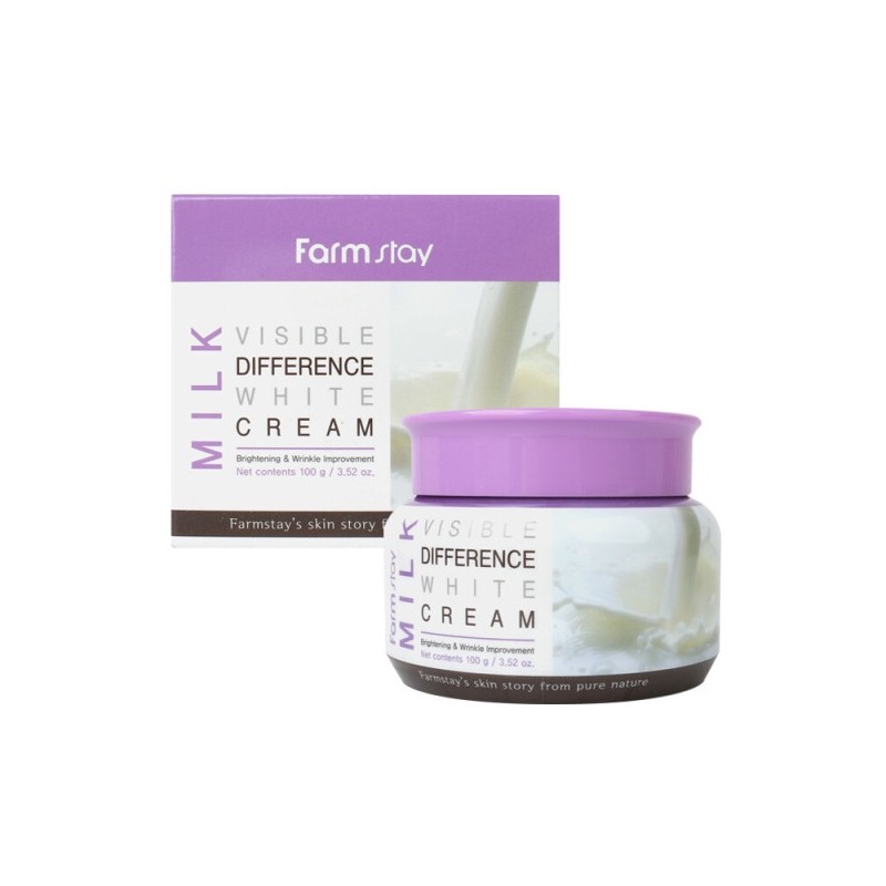 Farmstay Milk Visible Difference White Cream 100g / 팜스테이 밀크