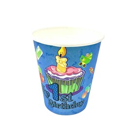 AEX 30pcs 7oz Premium Quality Disposable Blue Paper Cups, Ideal for 1st Birthday, Baby Shower, Party Supplies, Hot & Cold Beverages, Kids Events, Tableware, Festive Drinkware Decorations