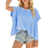 Cicy Bell Women Oversized Batwing Short Sleeve Tops Summer Irregular