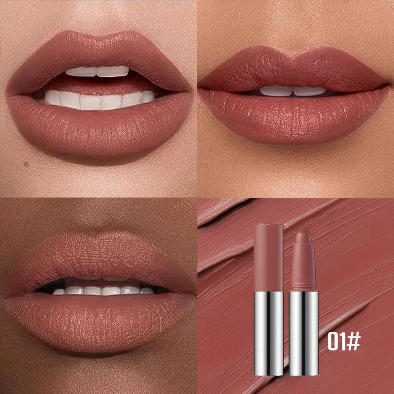 KXmzeG Matte Brown Lipstick Crayon Lip Makeup – High Pigment,