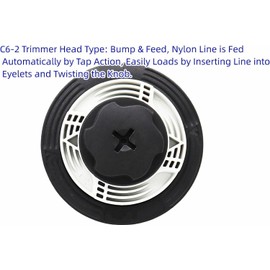 C6-2 Trimmer Head for Stihl FS38 FS40 FS40C FS45 FS46 FS50 FS50C FSA60R FSA86R FSE60 FSE71 FSE81 006 710 2126, 4006 710 2106 Easy Loading Lawn Mower Garden Tool Accessories