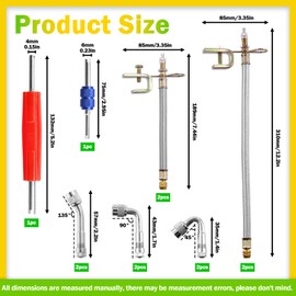 Keadic 12Pcs 7" 12" Universal Stainless Steel Tire Wheel Valve Stem Extension with 45 90 135 Degree Brass Valve Stem Extender and Valve Core Removal Repair Tools for Truck RV Motorcycle Bike Trailer