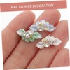 IWOWHERO 15Pcs Nail Charms with Pearls Rhinestones and Flower Studs