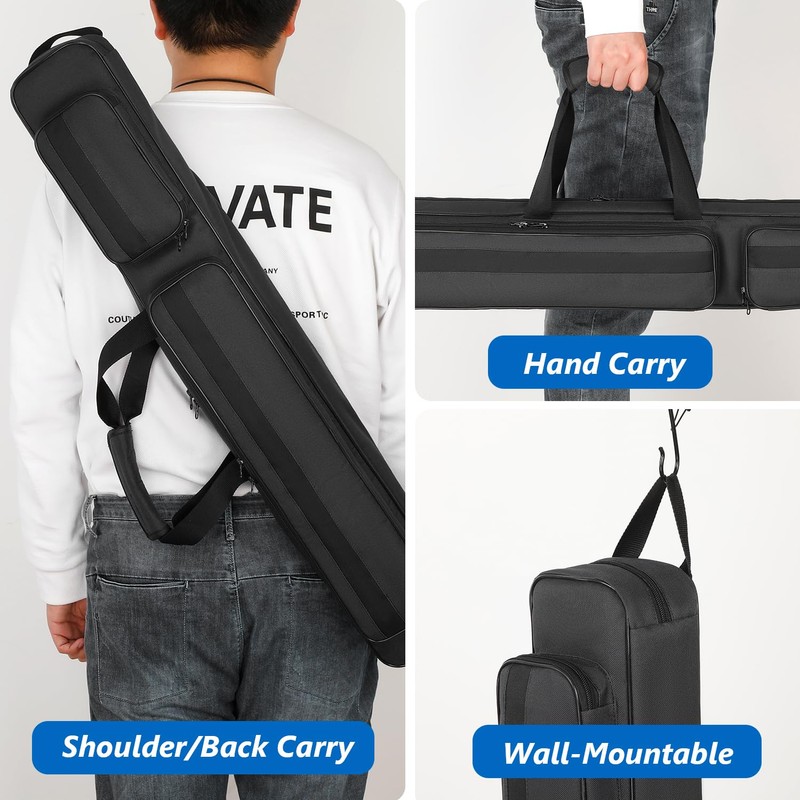 VISEMAN Pool Cue Case, Pool Stick Carrying Case Holds 2