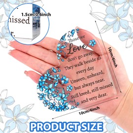 Forget Me Not Sympathy Plaque Memorial Bereavement Gifts Acrylic Heart Condolence Presents Remembrance Sympathy Gifts Table Centerpieces Sign for Loss of Loved One Remembrance Decorations