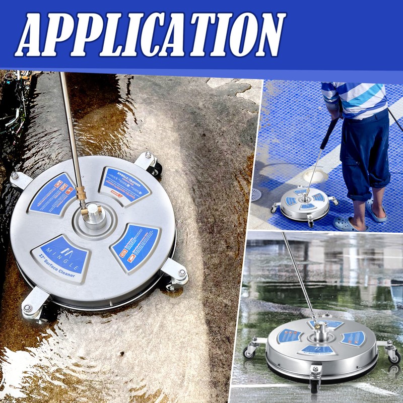 M MINGLE 17'' Pressure Washer Surface Cleaner, Driveway Pressure Washer