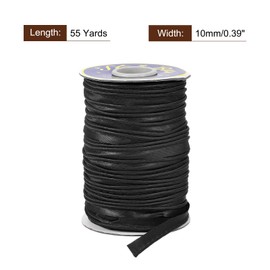 sourcing map 55 Yards Polyester Satin Bias Trim, 0.4 Inch Piping Trim Double Fold Piping Bias for Sewing Trimming DIY Crafting, Black