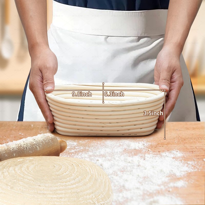 Soudough bread baking supplies, Upoomart Banneton Bread Proofing Basket Set