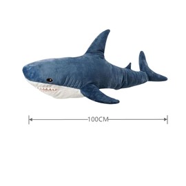 TONGMAN 100cm Giant SharkStuffed Animal,Soft SharkCushion Pillow SharkPlush Pillows,Chubby Stuffed SharkToy Kid's Room Décor Boys and Girls Room Decoration Bedtime Gift (100CM)
