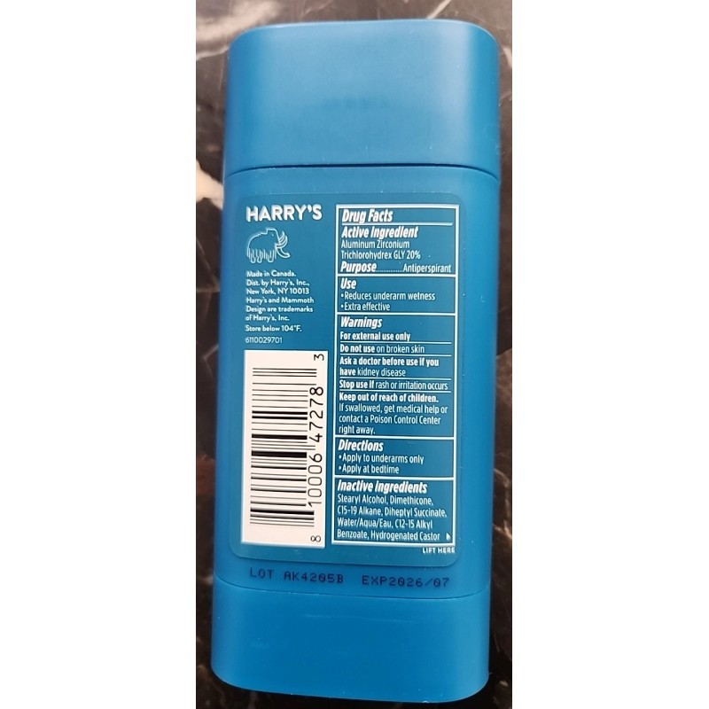 Harry's Extra-Strength Antiperspirant / Stone / 2.5oz/pick your pack -