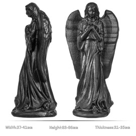 dssmboo Natürlicher Schwarzer Glimmer-Kristall-Wächterengel-Figurin zum Schutz, handgeschnitzte Stein-Engels-Statue Taschen-Engel-Skulptur für Hausdekor