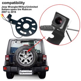 HD Color CCD Waterproof Vehicle Car Rear View Backup Camera, 170 Degree Viewing Angle Reversing Camera for Jeep Wrangler/Willys / Unlimited Sahara spare tire Rubicon 2007 to 2015