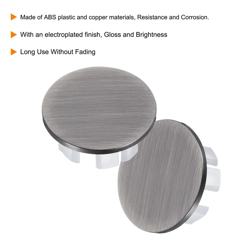 uxcell 2Pcs Sink Overflow Cover Basin Trim Copper Overflow Rings