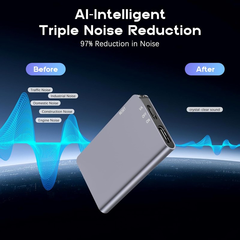 64GB Magnetic Voice Activated Recorder - 40 Hours Continuous Recording