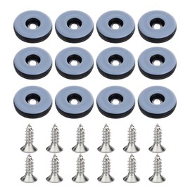 Teflon Gliders for Screwing 32 Pieces Floor Gliders Diameter 22 mm (Round, Black) Furniture Gliders with 32 Pieces Stainless Steel Screws Furniture Glider Set Effective Protection of Your Furniture