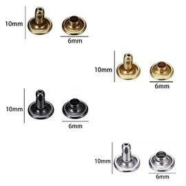 200 Pcs Leather Rivets, Bronze Metal Double Cap Rivets Snaps Studs for Clothes Shoes Handbag Belts Crafting Repairs, 6mm x 10mm