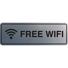 Signs ByLITA Standard Free WiFi Sign(Brushed Silver) - Large