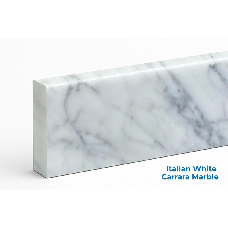 Threshold.shop Bathroom Vanity Sink Backsplash and Sidesplash (Carrara Marble, 4"