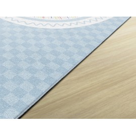 Flagship Carpets Schoolgirl Style Double Boho Rainbow Educational Area Rug for Kids Room Seating Décor, Children's Classroom, Play Carpet for Teaching and Playroom, 5' x 7'6", Blue