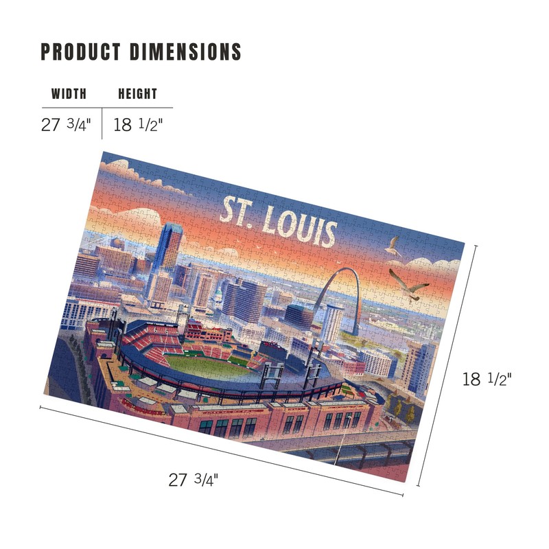 Lantern Press 1000 Piece Jigsaw Puzzle, St. Louis, Missouri, Skyline