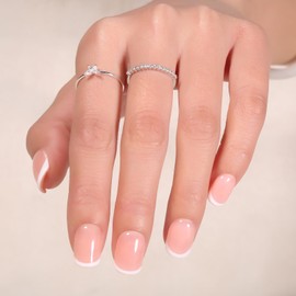 Handmade Square Ombre Press On Nails,GlimightyX UV Cured Soft Gel Press On Nails Short with Nail Glue Kit,10 Reusable Fake Glue On Nails,Size XS,Daydream