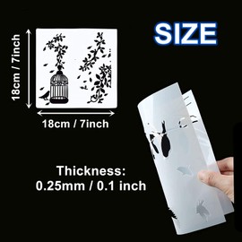 9Pcs Reusable Bird Stencils and Templates for Painting on Wood Wall Door Porch Sign, Home Decor, DIY Art Crafts, 7x7 Inches