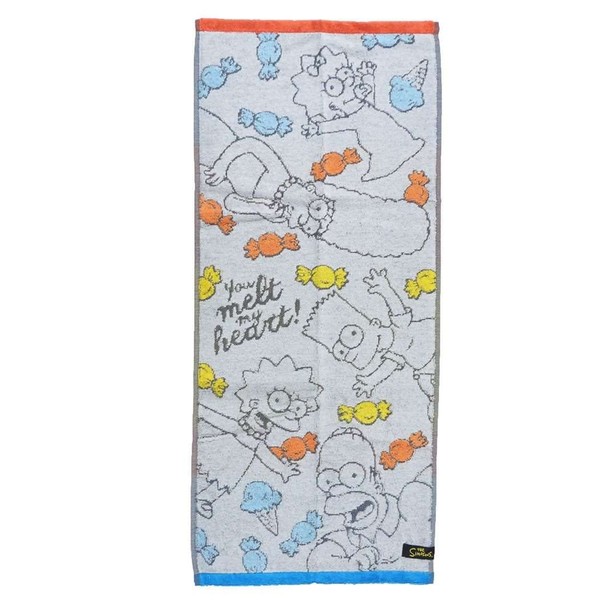 Simpsons [Face Towel] Jacquard Long Towel/Pop Gray