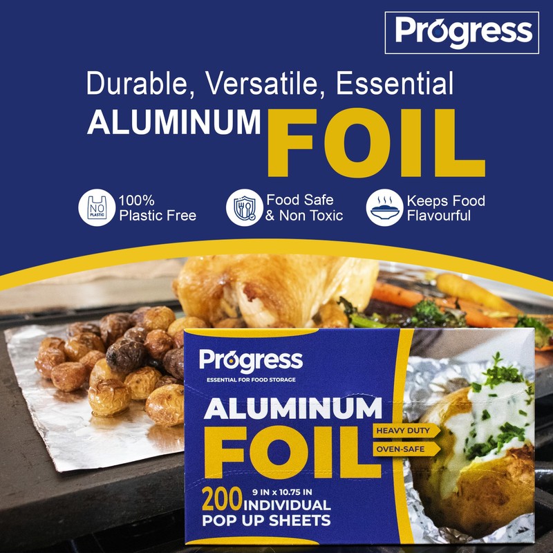 Pop-Up Aluminum Foil Wrap Sheets 9 x 10 3/4 Silver