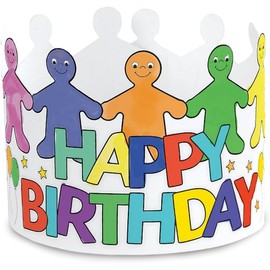 Hygloss Birthday Crowns for Kids Classroom - 24 Color Your Own Adjustable Crown - Quality Cardstock Black on White Design - 5 in Tall, 24 in Long - Paper Party Hats for Birthdays & Classroom Fun