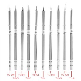 T12 Series Soldering Iron Tips Oxygen-free Copper Solder Tips Welding Tool Replacement for FX-951 Rework Station(Pack of 10)