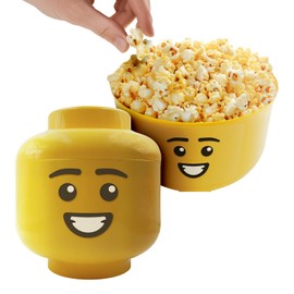 Farvisan, Recipiente Plástico para Palomitas, Cabeza Armable Multifuncional - Almacenamiento Divertido para Juguetes, Dulces y Palomitas - con Caritas Intercambiables, diviertete en Familia.