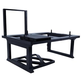 PC Test Bench with GPU Mount, 2.5 Inch SSD Slot, PETG Material, Grey/Black (Black)