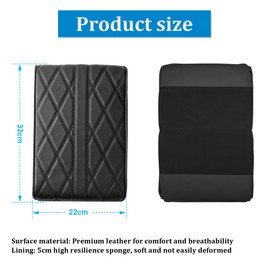 JNNJ Car Armrest Pad, Universal Centre Console Leather Padding, Waterproof Car Centre Console Cover for Most Vehicles, SUVs, Trucks, Cars (Black)