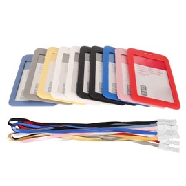 Portatarjetas de Autobús Portatarjetas Brillante Resistente a la Decoloración Paquete de 10 Plástico Duradero para la Escuela (Vertical (4,3 X 2,8 X 0,2 pulg.))
