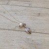 Silver Leaf Necklace White Pearl Leaf Pendant 925 Sterling Silver
