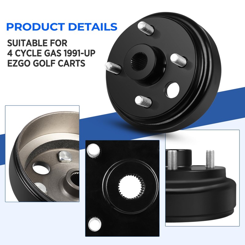 2 Pack Golf Cart Brake Drum Hub Assembly with 30