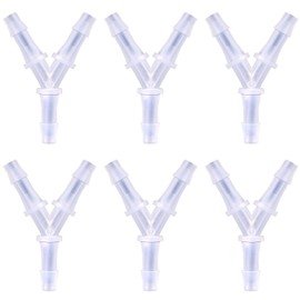 KALIONE Aquarium Air Valve, 6 Packs Y-Shaped Aquarium Air Pump Accessories, Aquarium Airline Tubing, Air Line Fittings, Air Hose Splitter, 3 Way Oxygen Tubing Connectors Fitting for Fish Tank Aquarium