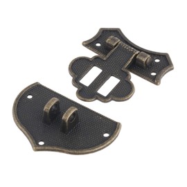 Vintage Lock Latch Hasp with 7 Screws Peach Heart Shape Box Retro Buckle Latch Clasp, Antique Bronze