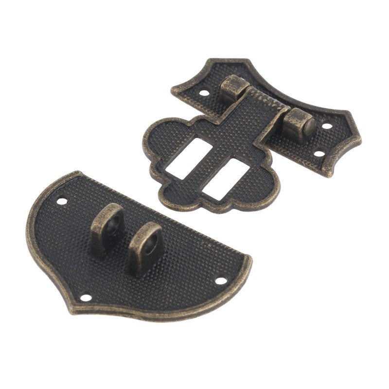 Vintage Lock Latch Hasp with 7 Screws Peach Heart Shape