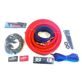 Oversized 1/0 Ga OFC AWG Amp Kit Twisted RCA Red Black Complete Sky High