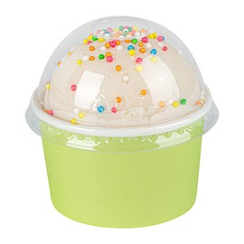 Restaurantware LIDS ONLY: Dome-Shaped Lids 50 Transparent Plastic Lids For 8 Ounce Coppetta To Go Cups - Cups Sold Separately Disposable Clear Plastic Dessert Cups Lids For Dessert Takeaways