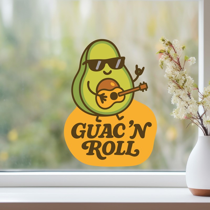 Guac 'N Roll – Funny Avocado Music Pun Sticker –