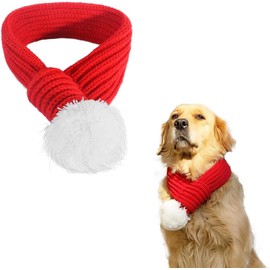 Naler Dog Christmas Scarf, Christmas Costume, Dog Clothes, Pet Christmas Scarf, Christmas Scarf, Red Dog Costume, Large, XL