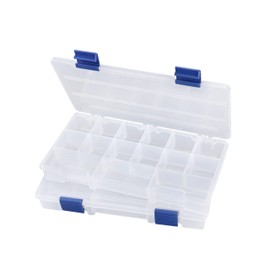 Hlotmeky Tackle Box Small Fishing Box Organizer 2 Pack 3500 Tackle Tray Clear Plastic Storage Box with Dividers Sorting Snackle Box