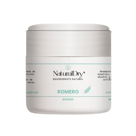 Naturaldry - Men Intense - Desodorante natural en crema con ALUMBRE unisex para deportistas - No obstruye los poros - Sin aluminio - Sin parabenos - Elimina el mal olor - con aceite esencial de Trea Tree y Romero - Tarro (1 unidad)
