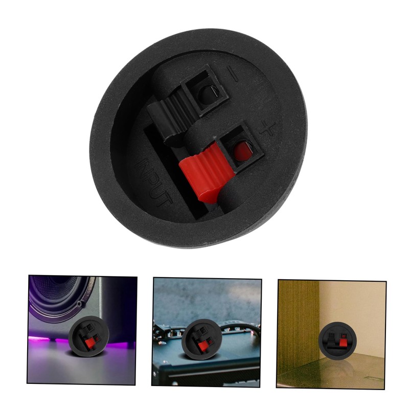 KOMBIUDA 8Pcs Round Speaker Wire Terminal Connector Clips Secure and