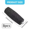 8-Pack Electric Foot File Replacement Heads, Compatible Refill Rollers, Black