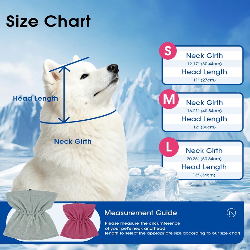 Nanaki Anti- Sunburn Dog Ear Cover, Cooling Snood for Hot