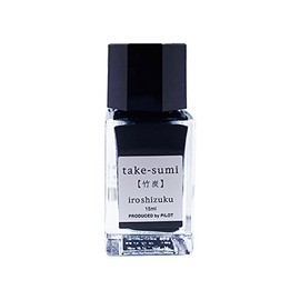 PILOT INK15TAK Iroshizuku Iroshizuku Fountain Pen Water Based Ink Mini Bottle, 0.5 fl oz (15 ml) (Bamboo Charcoal)
