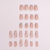 Caiguoer 24 Pieces Square False Nails, Long False Nails, French